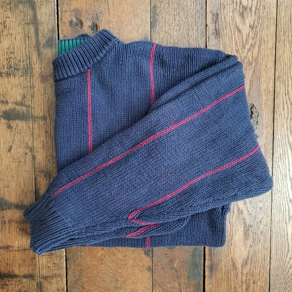 Vintage Unisex Oversized Knit Navy Sweater